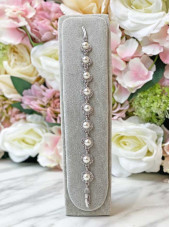 Halo Crystal Bracelet - Pearl / Silver